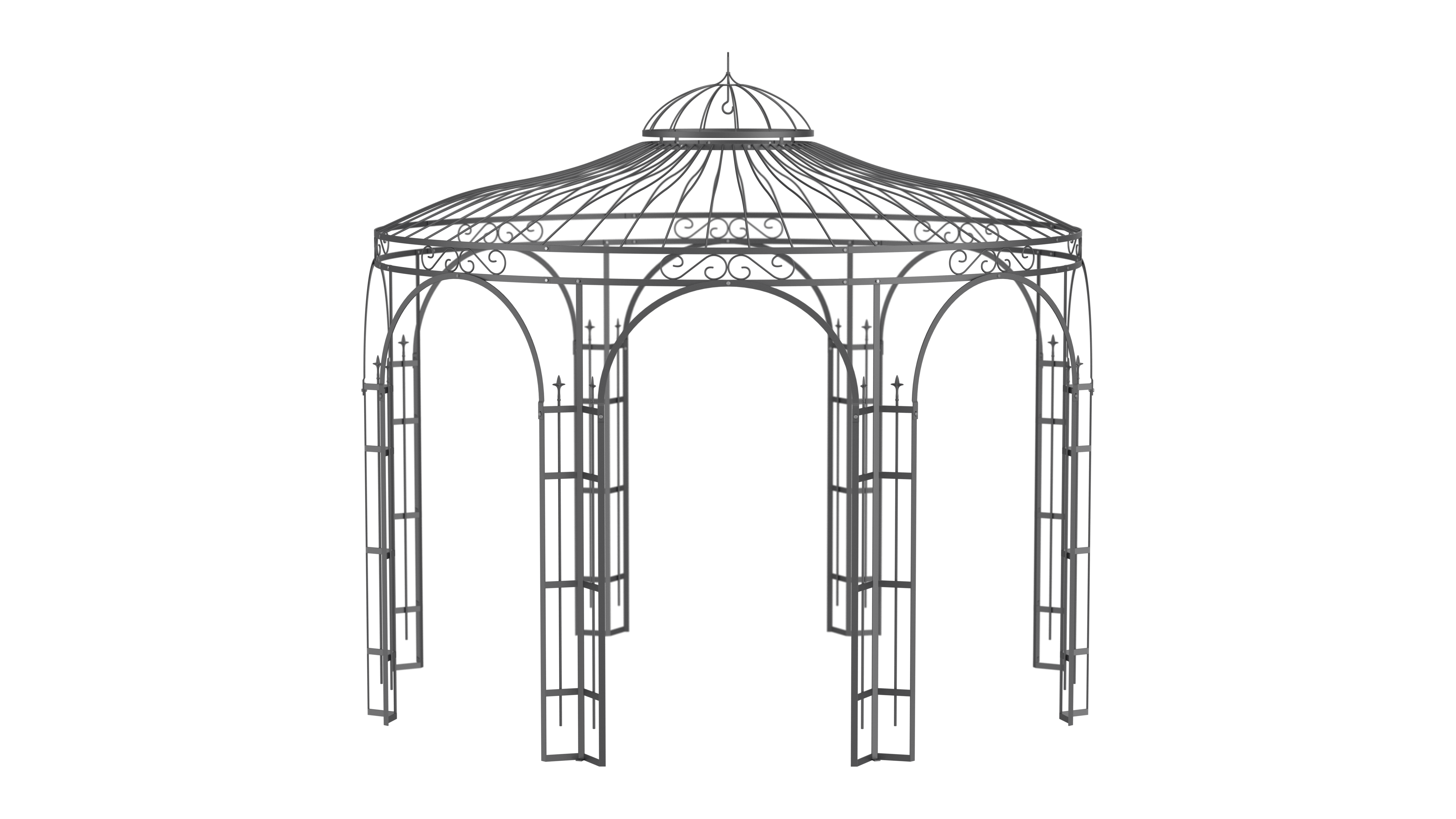 3D Modell Pavillon Toskana in pulverbeschichteter Ausführung