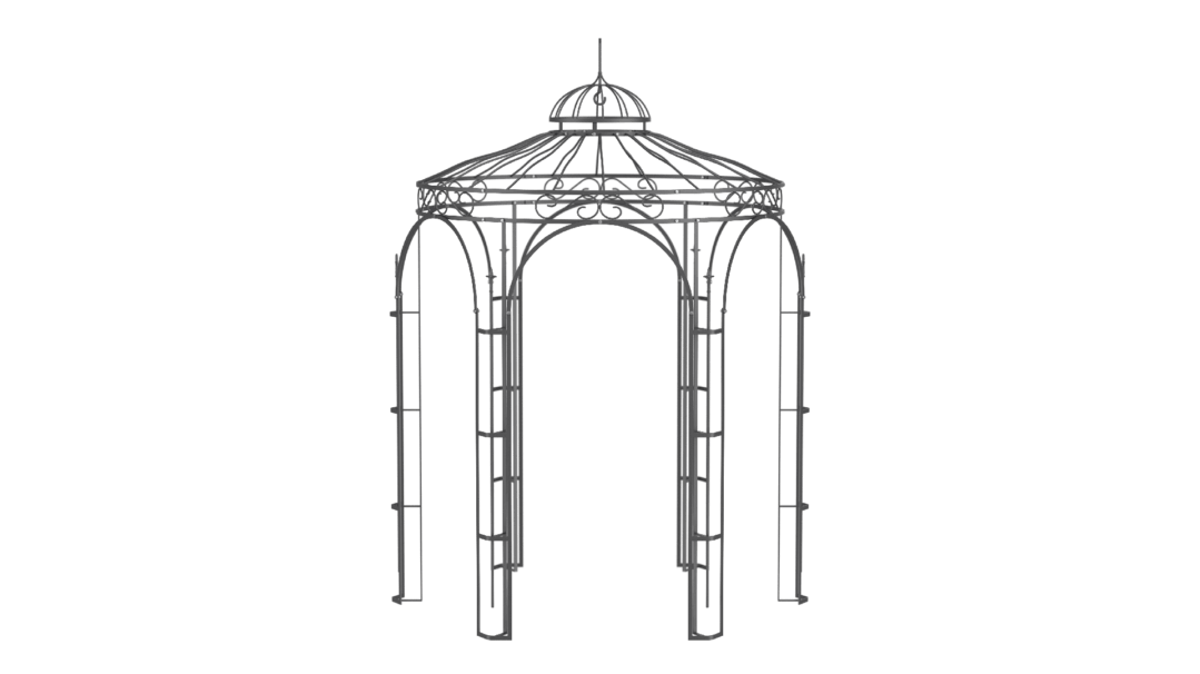 3D Modell Pavillon Siena in pulverbeschichteter Ausführung