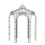 3D Modell Pavillon Siena in pulverbeschichteter Ausführung