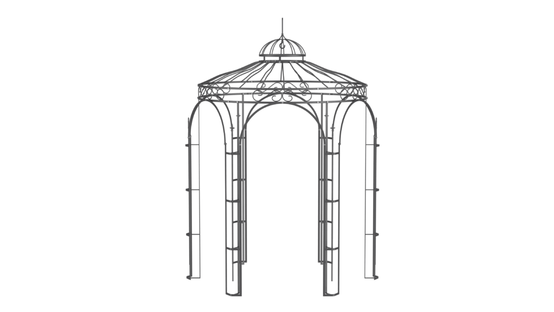 Pavillon Siena Pulverbeschichtet in Anthrazit als 3D Modell