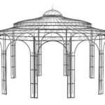 3D Modell Pavillon Toskana in pulverbeschichteter Ausführung
