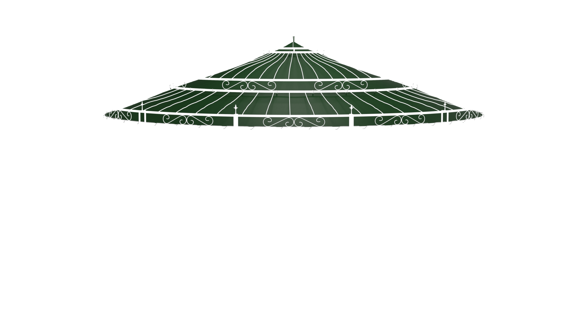 3D Modell Sonnensegel Pavillon Toskana in Farbe Dunkelgrün
