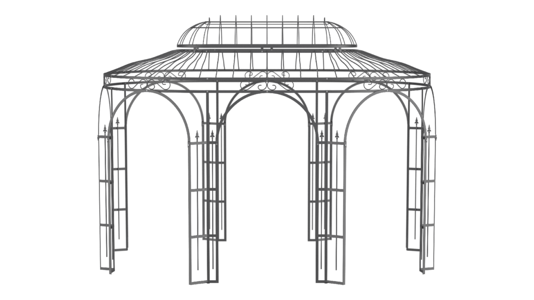 3D Modell Pavillon Verona in pulverbeschichteter Ausführung