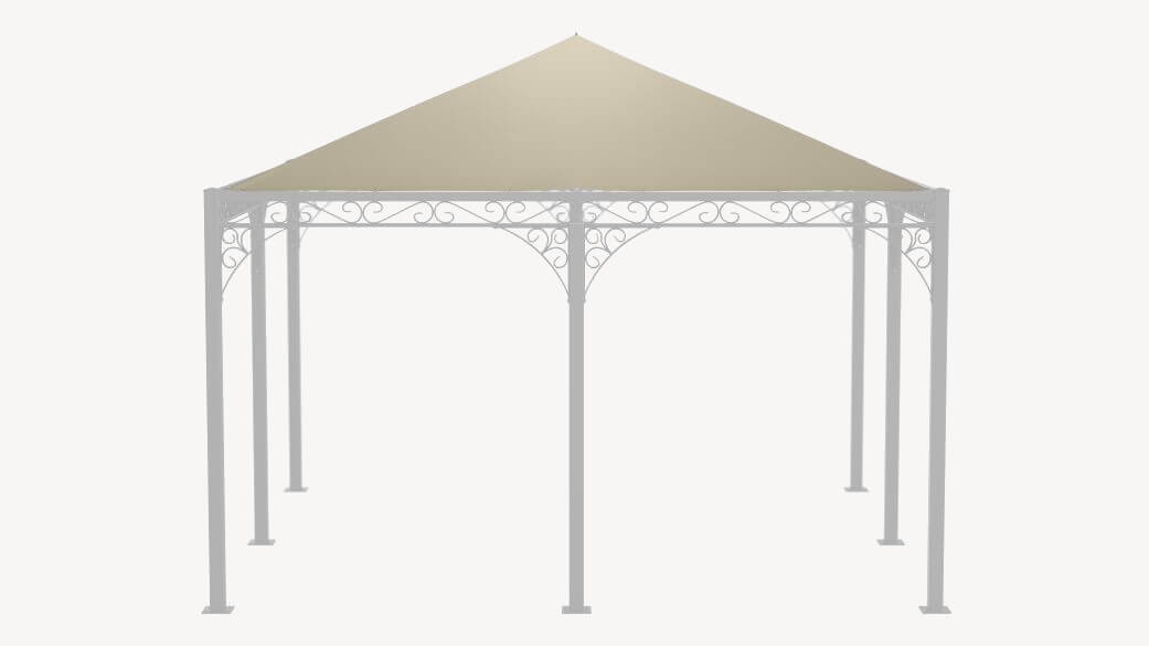 Pavillon Palermo in pulverbeschichtet anthrazit mit ecrufarbenem Sonnensegel 3D Modell