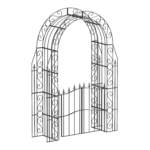 3D Modell Rosenbogen Calabria in pulverbeschichteter Ausführung  mit Tür