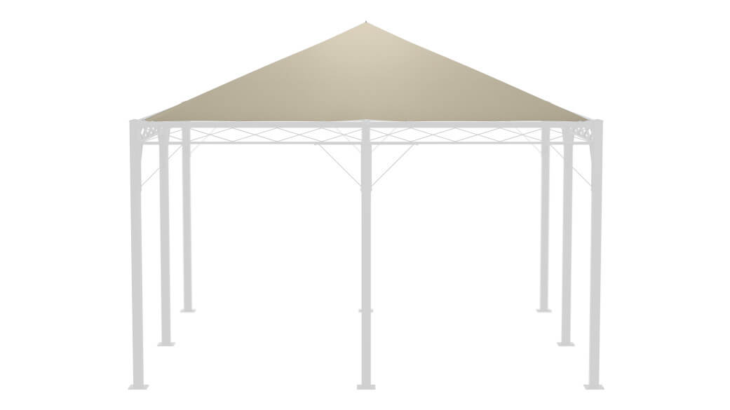 Sonnensegel fuer Pavillon Torino in der Farbe Ecru 3D Modell